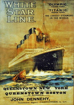 Poster advertising the amazing new ships from White Star