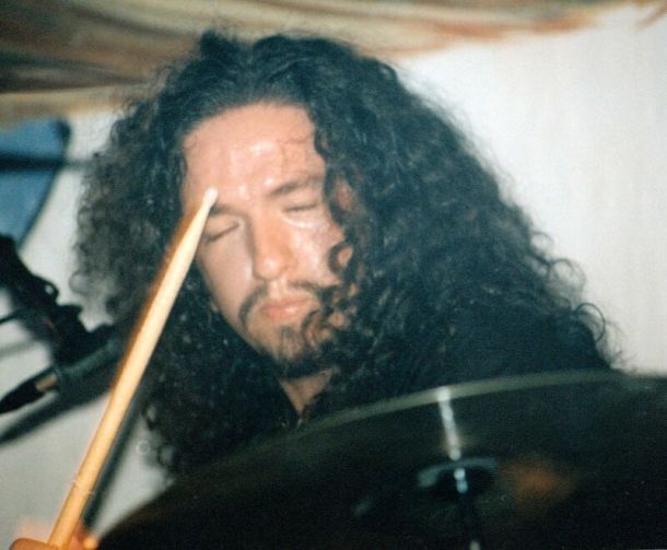 Dave Kelly, drummer with 30 Odd Foot of Grunts, born in Newport, Wales